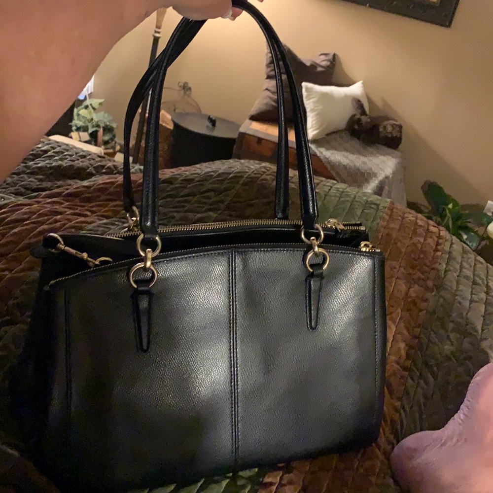 Coach black leather purse